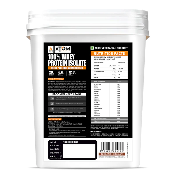 Atom Isolate Protein 4Kg |Whey Protein